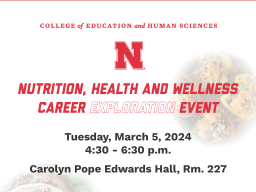 An informal exploration event for students interested in nutrition, health and wellness careers.