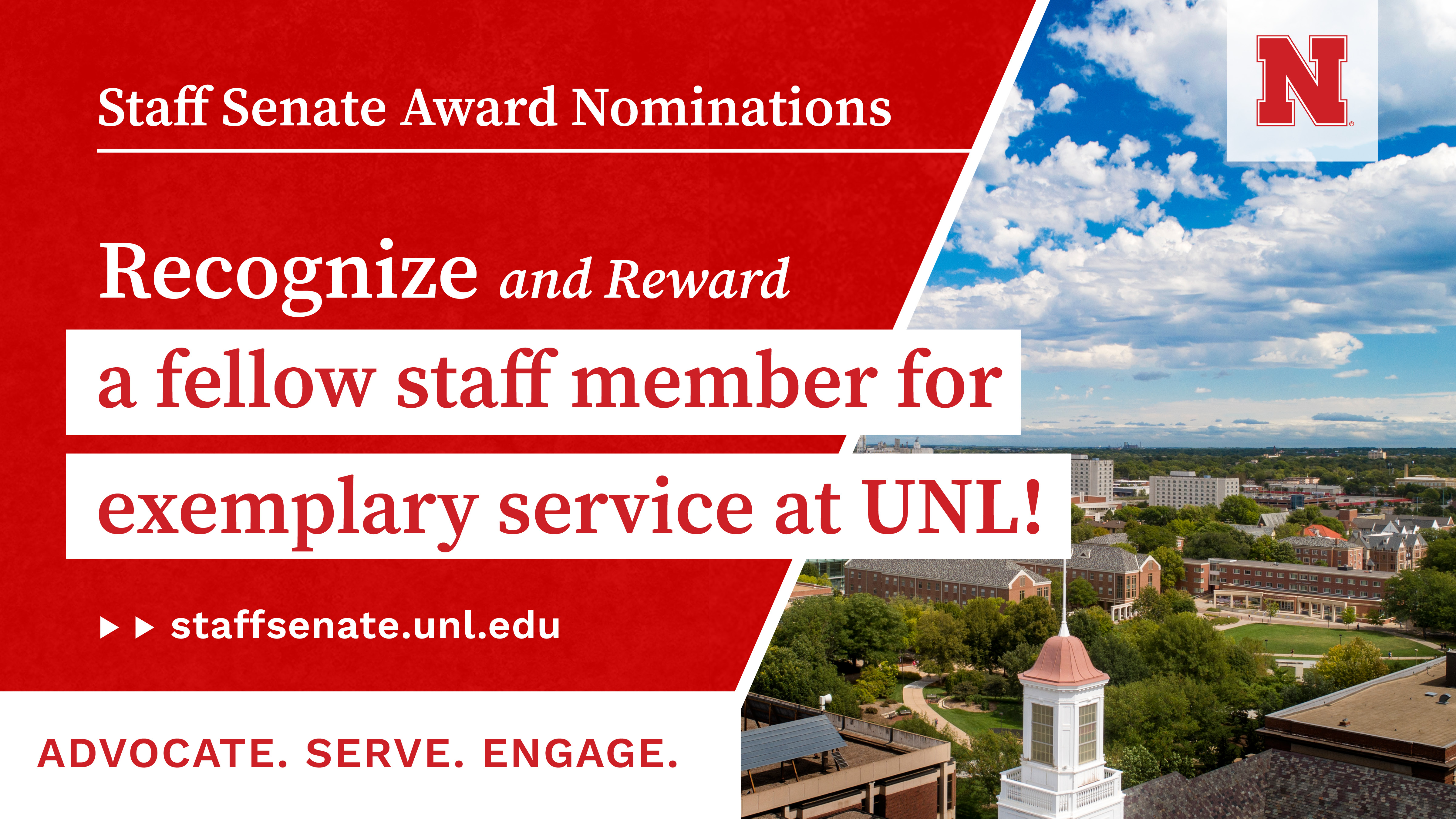 UNL Staff Senate accepting award nominations through March 15.