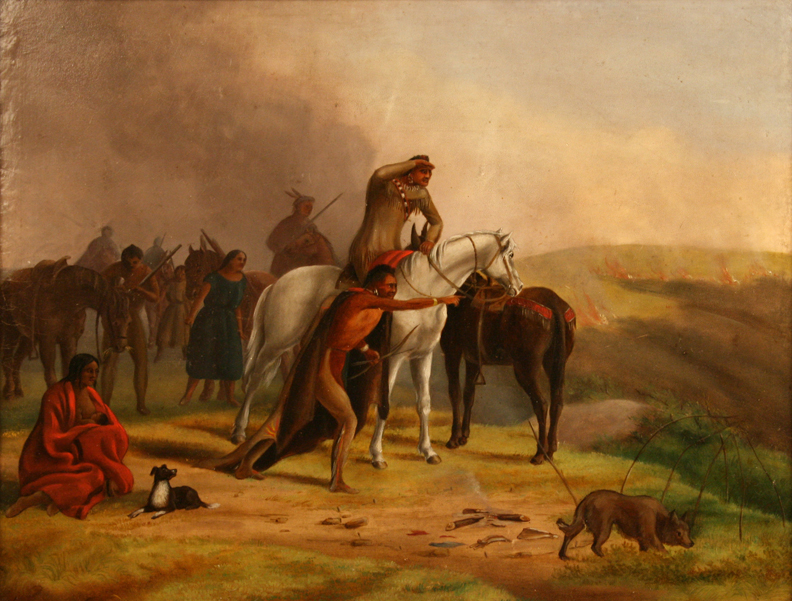 Alfred Sully, "Prairie Fire," n.d., oil, gift of Dr. John and Elizabeth Christlieb