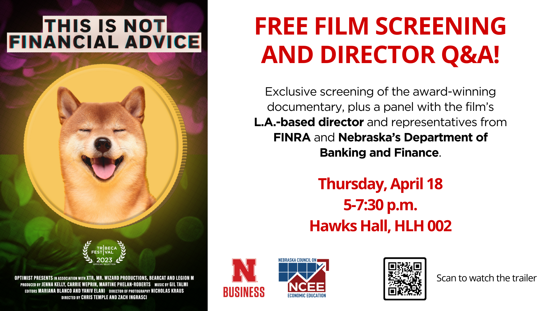 Free Film Screening and Director Q&A | Thursday, April 18, from 5-7:30 p.m. in HLH 002