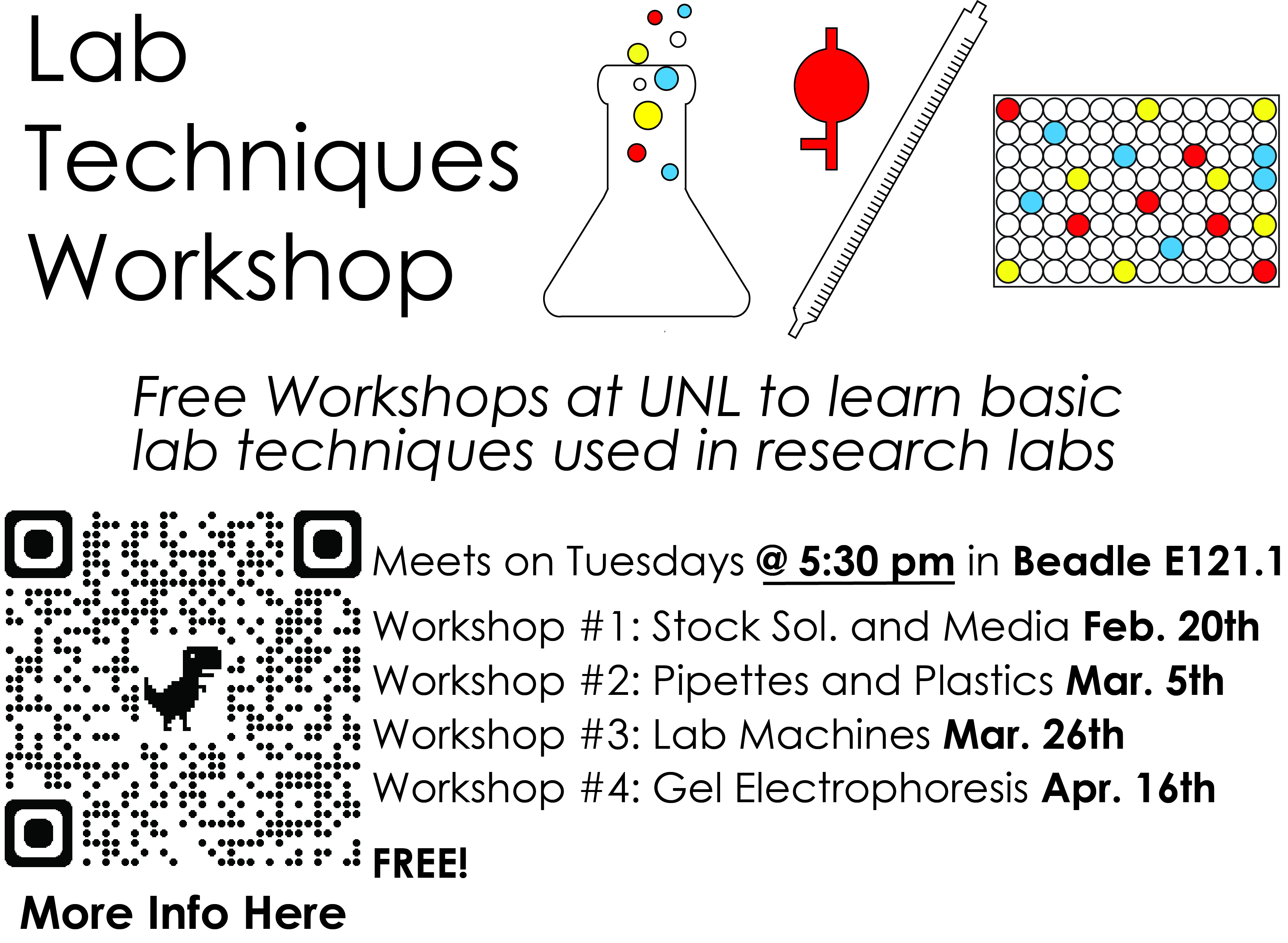 Flyer for Lab Techniques Workshop with dates and time