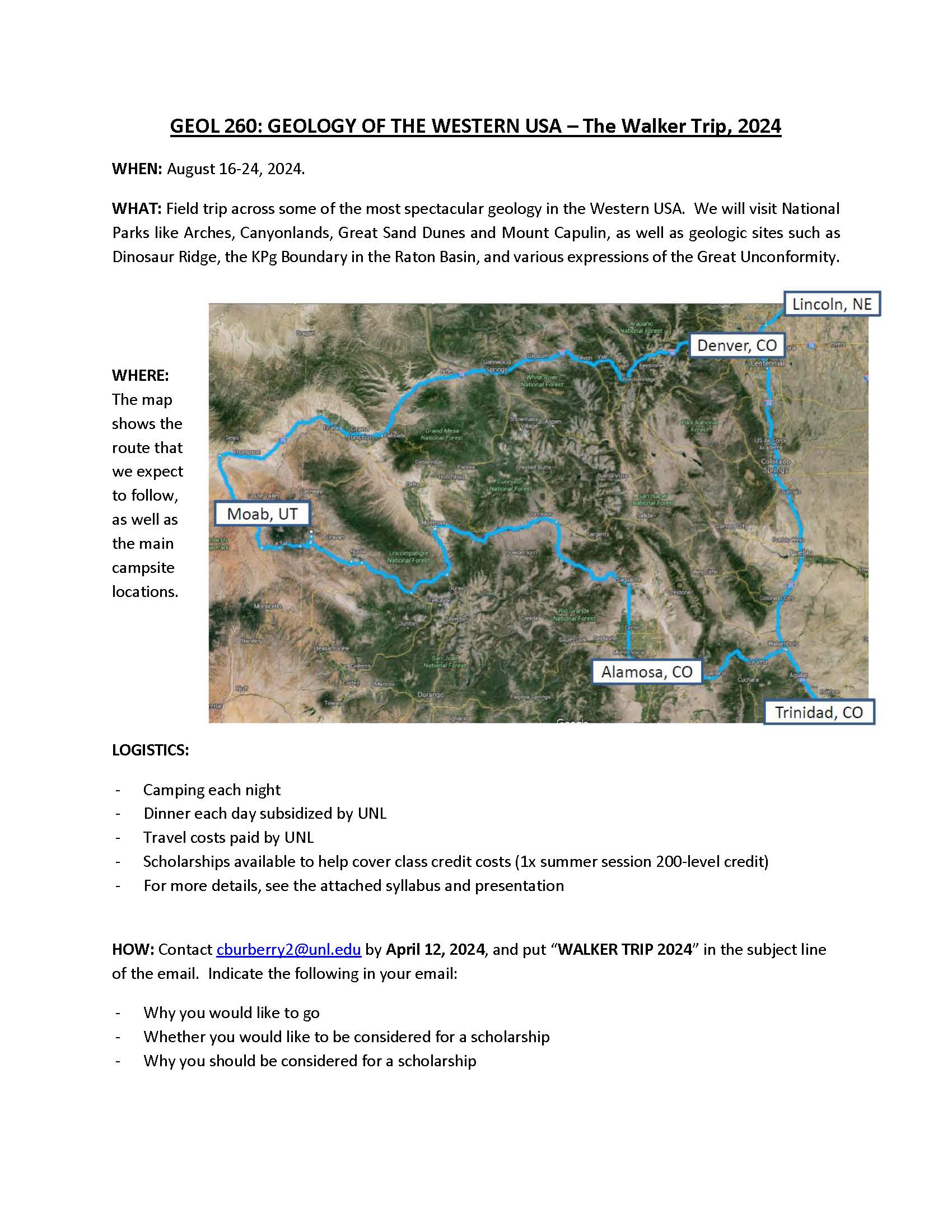 GEOL 260: GEOLOGY OF THE WESTERN USA – The Walker Trip, 2024