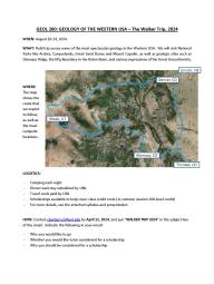 GEOL 260: GEOLOGY OF THE WESTERN USA – The Walker Trip, 2024