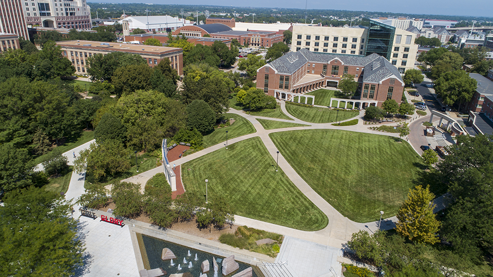 Aerial views of City Campus. [Craig Chandler | University Communication and Marketing]