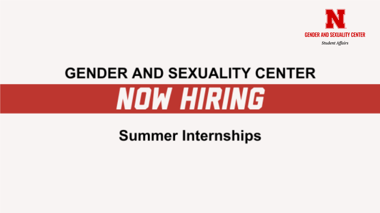 Gender and Sexuality Center - Now Hiring! 