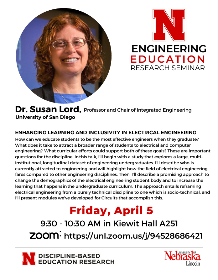 April 5th Engineering Education Research Seminar