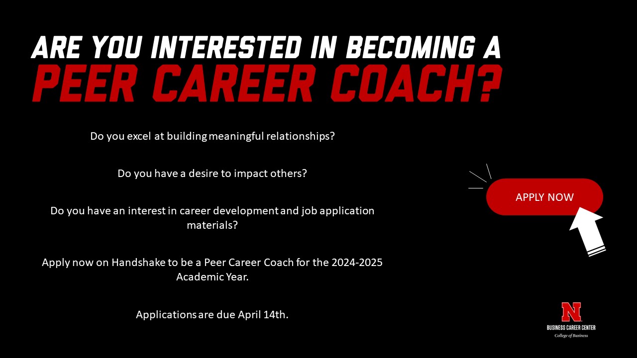 Apply to be a Peer Career Coach by April 14