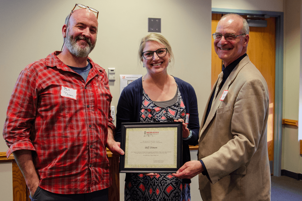 2018 award recipient Bill Dimon with nominator Lauren Funk and former director Robert Brooke