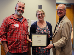 2018 award recipient Bill Dimon with nominator Lauren Funk and former director Robert Brooke