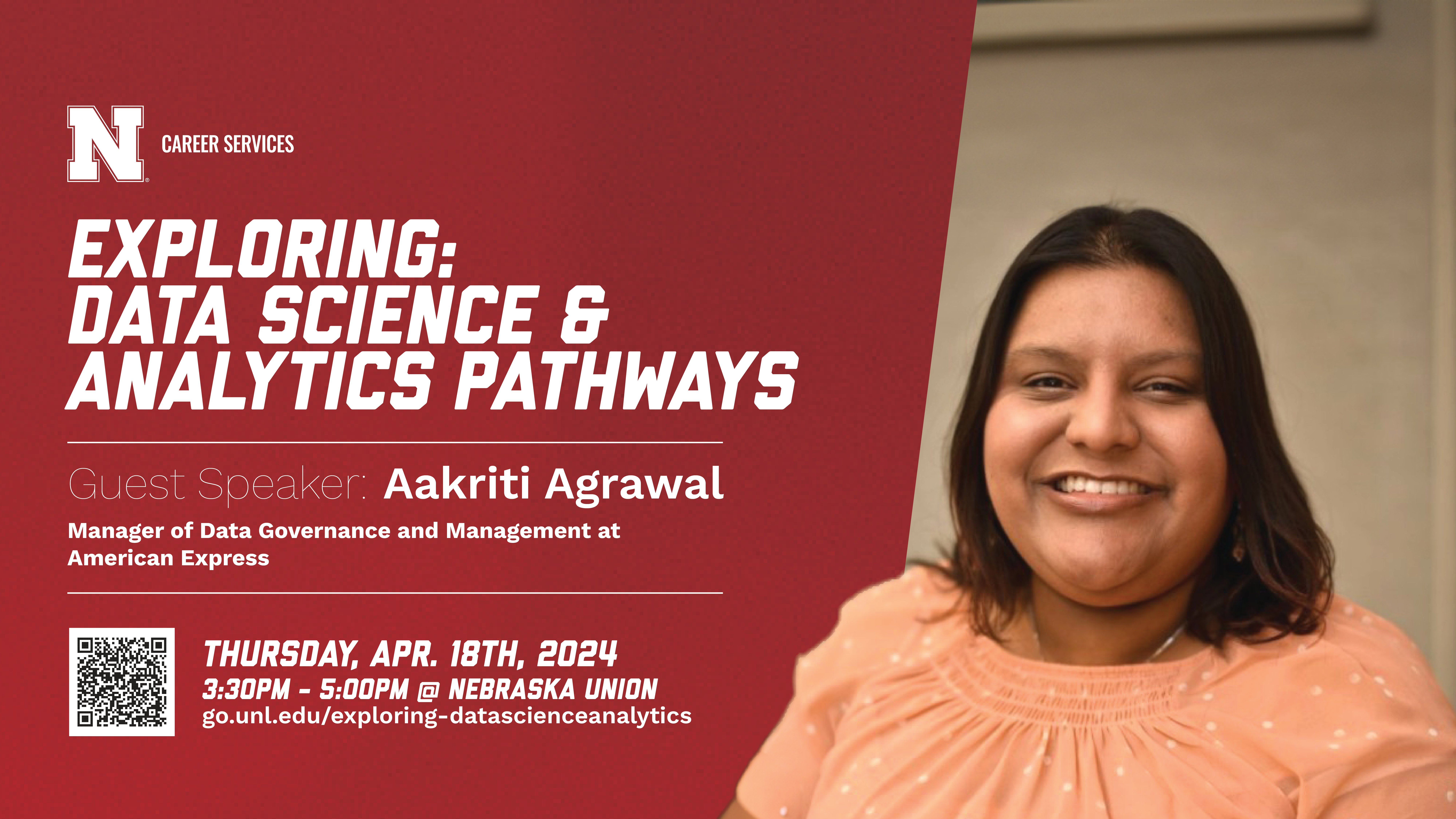 Exploring: Data Science & Analytics Pathways | April 18, 3:30-5:00 p.m. Nebraska Union