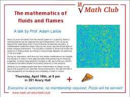Math Club: The Mathematics of Fluids and Flames