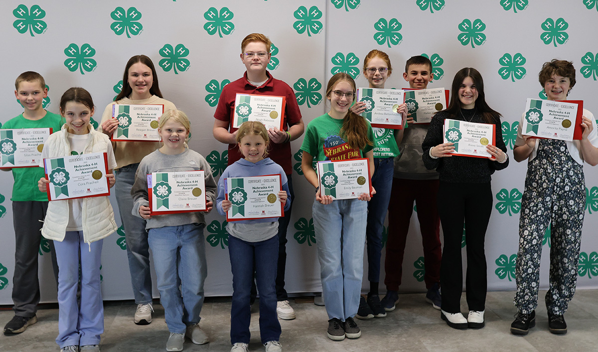 Nebraska 4-H Achievement Award Junior recipients