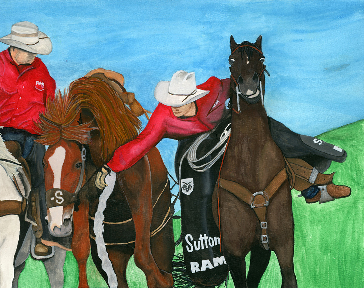 Shea Frink earned champion in the Art Contest 2D Senior Division with her watercolor “Pickin’ Up In The Prairie.”