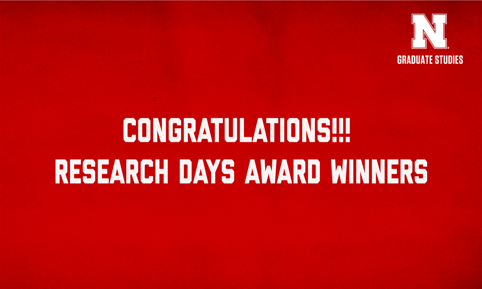Congratulations Research Days Award Winners