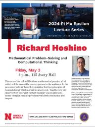 2024 PME Lecture: Richard Hoshino, "Mathematical Problem-Solving and Computational Thinking"