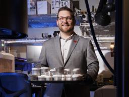 Eric Markvicka has earned a CAREER award from the National Science Foundation to advance his work with room-temperature, non-toxic liquid metals. (Craig Chandler / University Communication and Marketing)