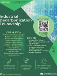 Industrial Decarbonization Fellowship with the U.S. Department of Energy