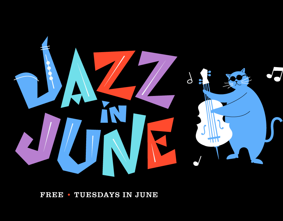 Jazz in June with cat playing a bass