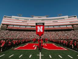 Memorial Stadium during graduation