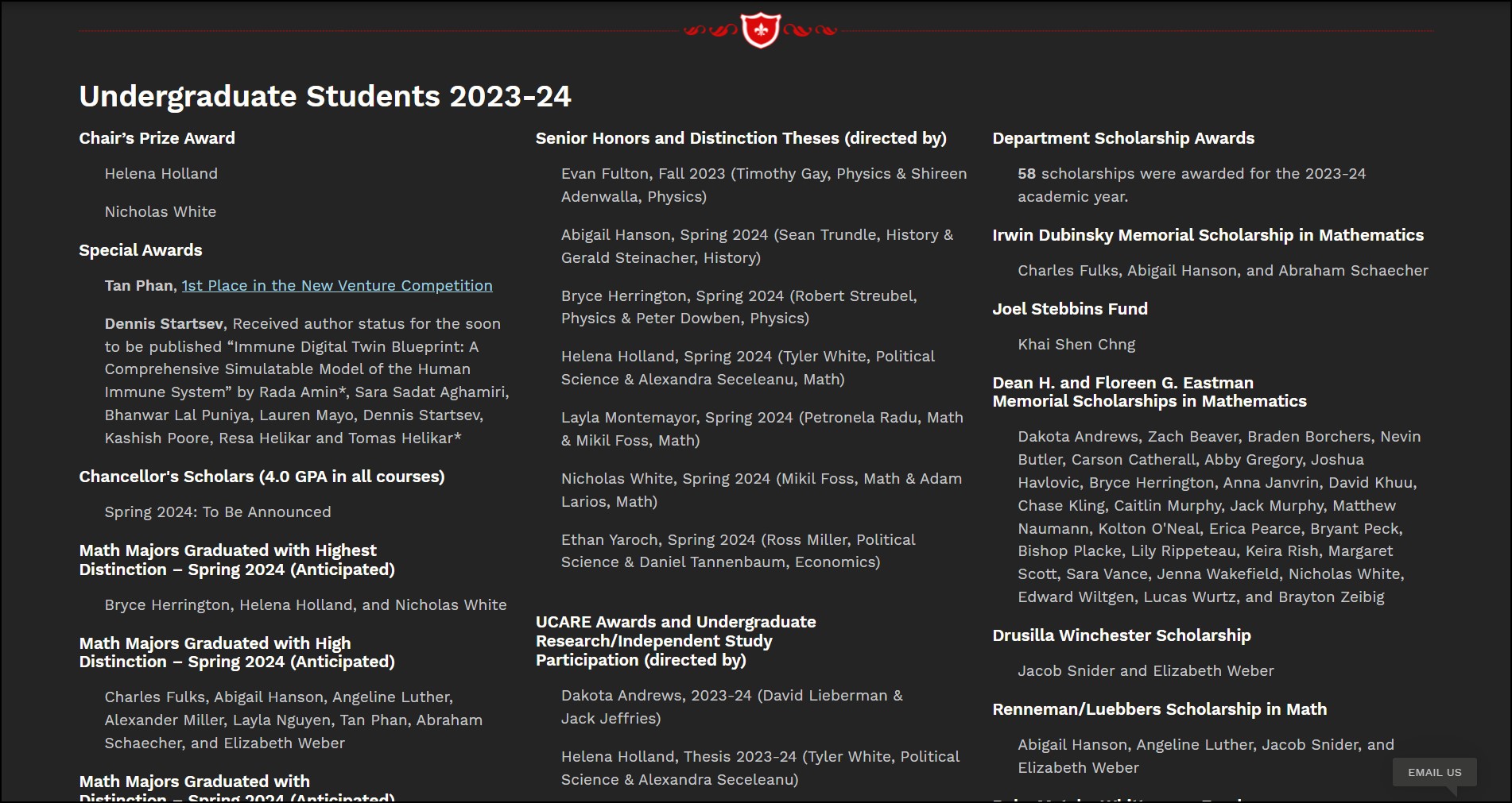 2023-24 Undergraduate Student Achievements