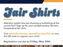Sign Up for County Fair Shirts Provided By Farmers Cooperative by May 24