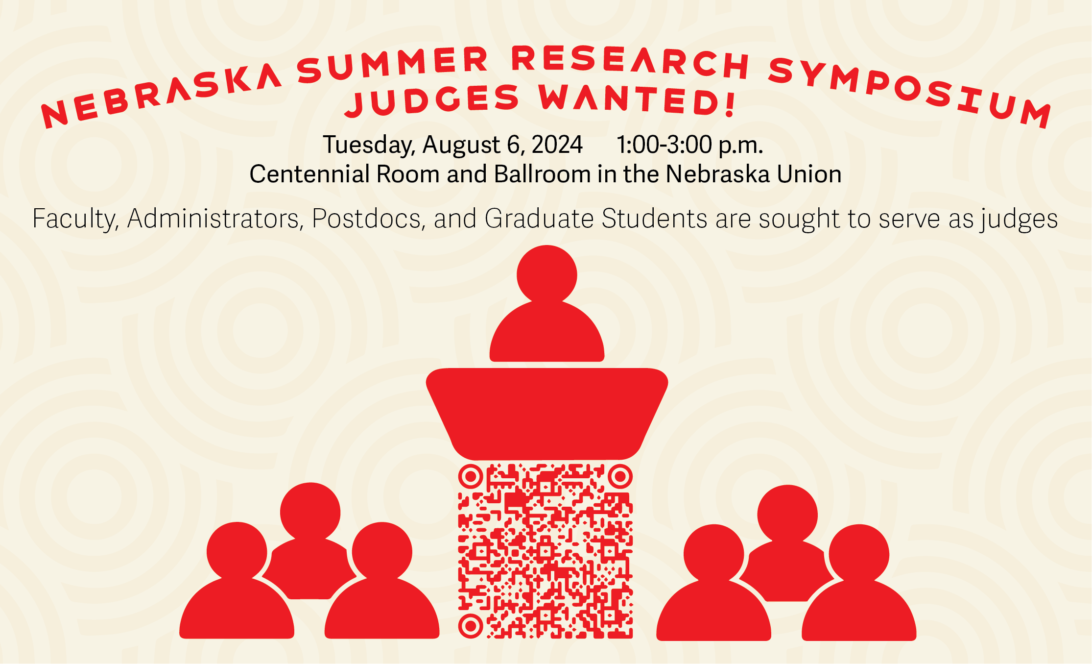 Judges needed for Nebraska Summer Research Symposium on Aug. 6