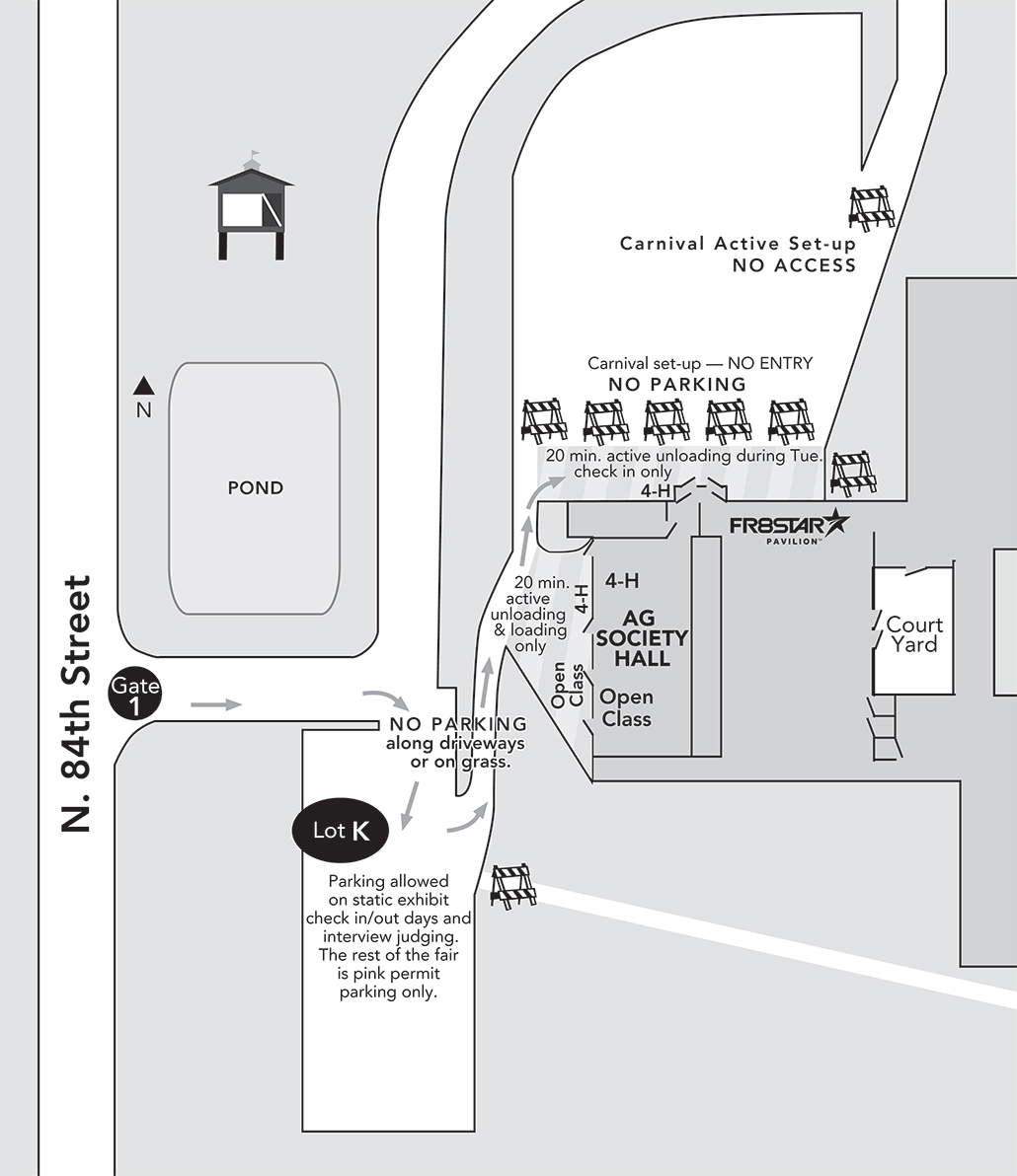 Diagram of parking for static check-in and pick-up