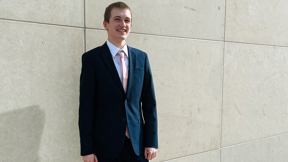 Brock Mason is a member of the Cornhusker Marching Band and the Business Honors Academy.