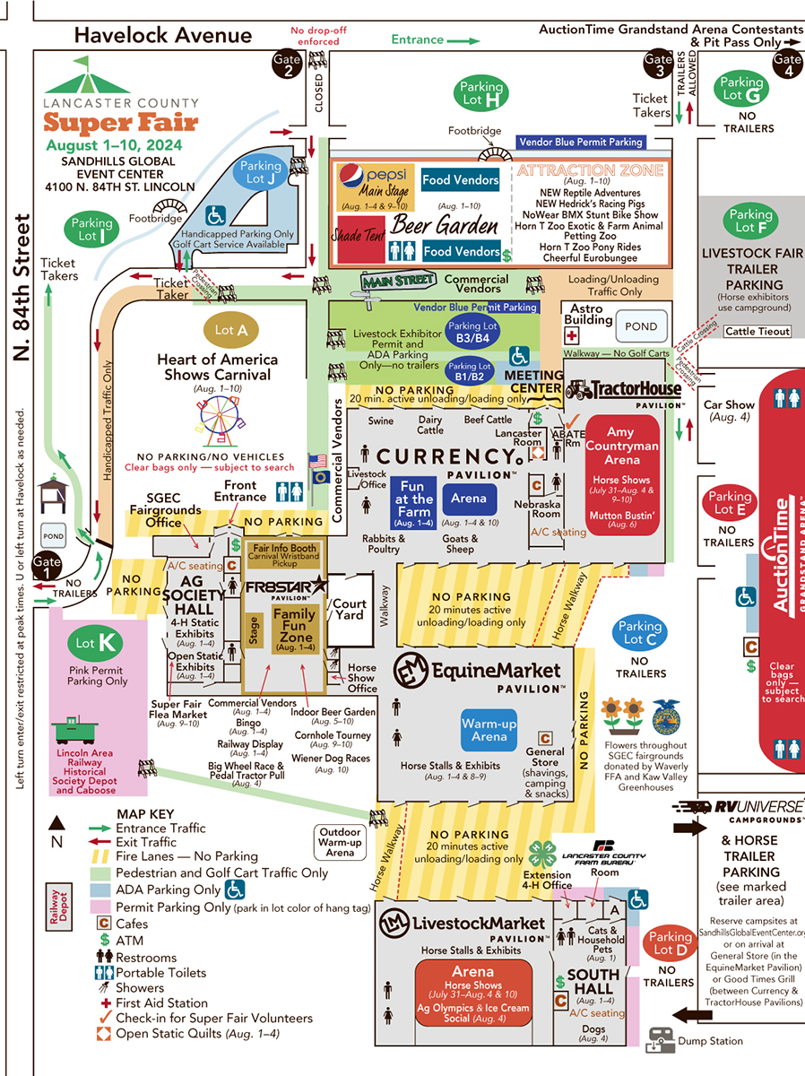 Fairground map found on the back of the 2024 fair book