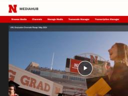 MediaHub page showing edit menu bar and graduation video