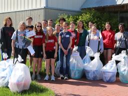 Teen Council completing a community project in April 2024