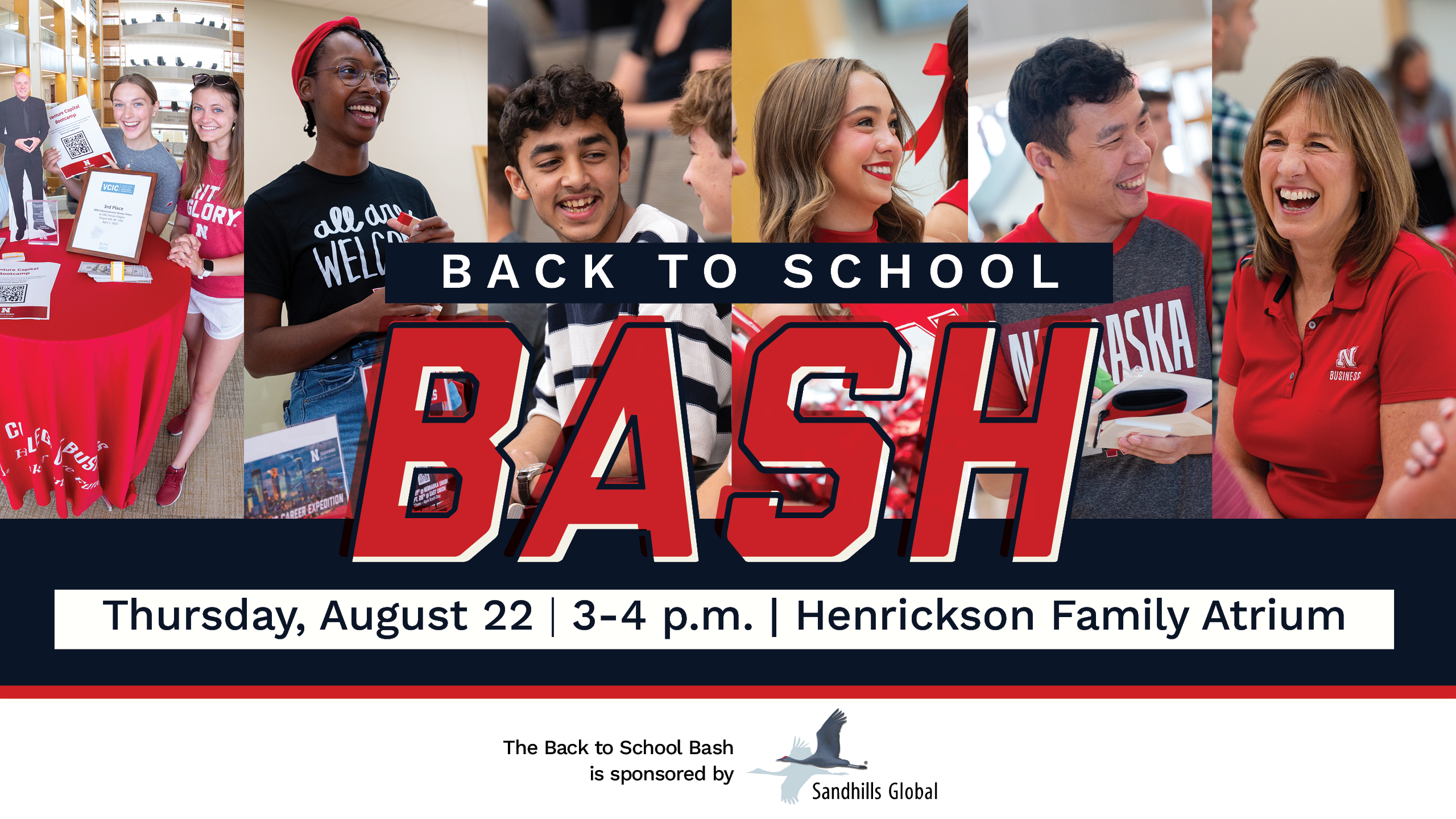 See You At The Bash | Thursday, August 22, 3-4 p.m. | Henrickson Family Atrium. 