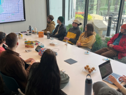 Husker students receive a briefing at the Crete Public Library as they begin gathering information for the community forestry toolkit they released in May. Image credit: Lord Ameyaw, School of Natural Resources