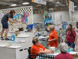 Volunteers during the 2024 4-H static exhibit judging day.