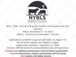 Flyer for 2024 Nebraska Youth Beef Leadership Symposium