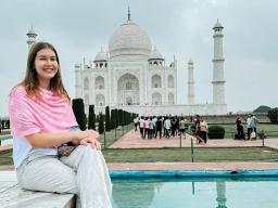 Hannah Gish at the Taj Mahal in India. Courtesy photo.