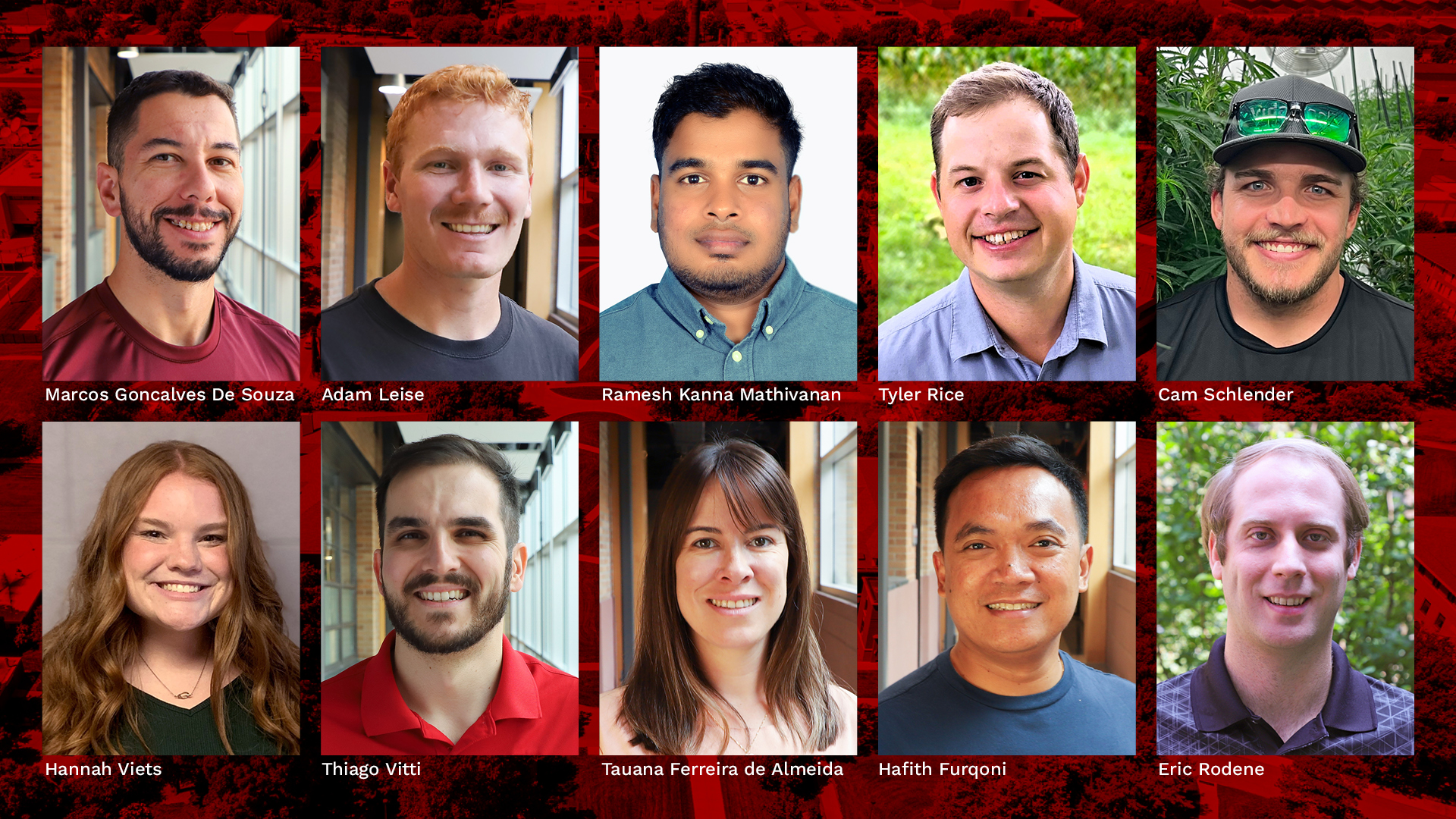 Ten Agronomy and Horticulture graduate students received degrees during a combined graduate and undergraduate commencement ceremony Aug. 17 at Pinnacle Bank Arena.