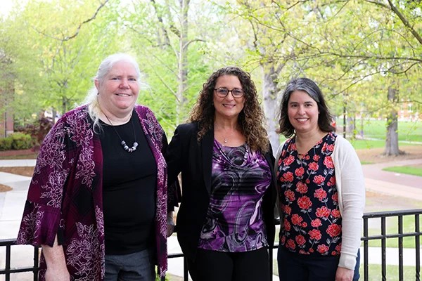 MTEP NC members Maureen Grady, left, and Charity Cayton, center, with co-investigator Heather Vance-Chalcraft. (East Carolina University photo by Kristen Martin)