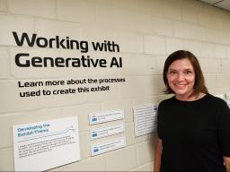 Traci Robison, Outreach Archivist, tested AI's ability to assist her with the creation of an exhibit. See the results in Love Library outside of the Archives & Special Collections. 