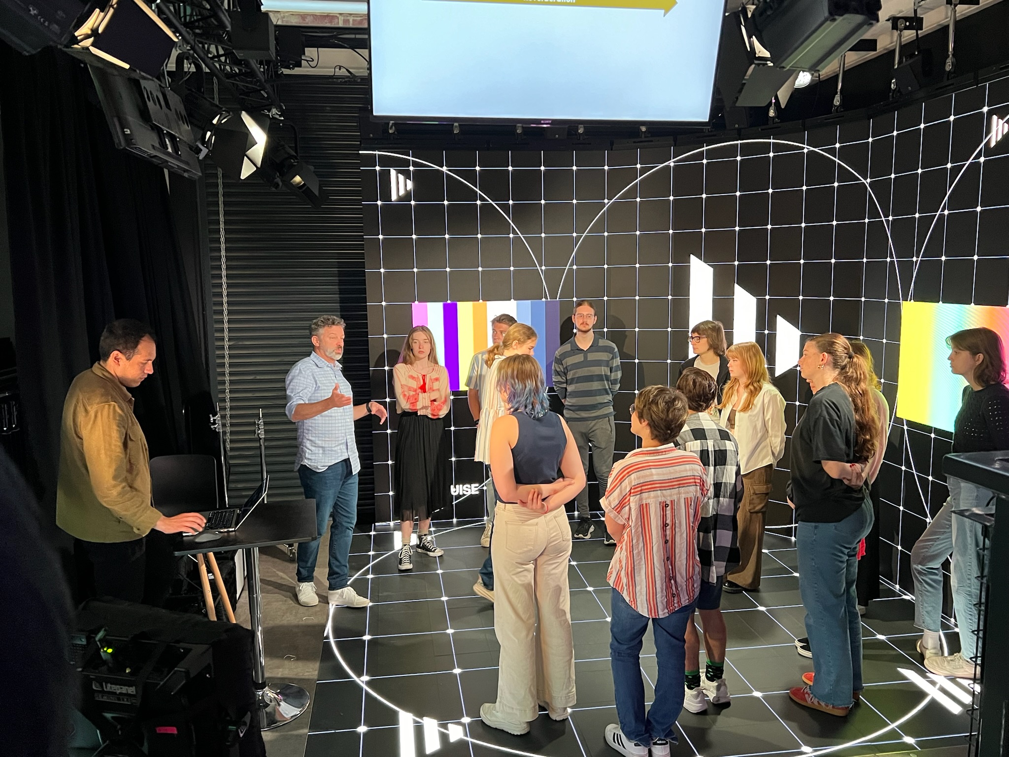 Students attend a real-time spatial audio workshop with L-Acoustics at Disguise as part of the Story Abroad in London course this summer. Photo courtesy of Ash Eliza Smith.