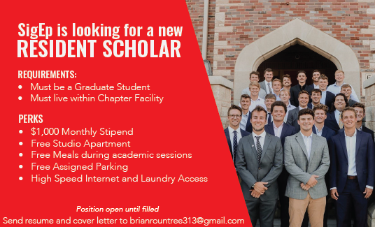 SigEp Resident Scholar Position