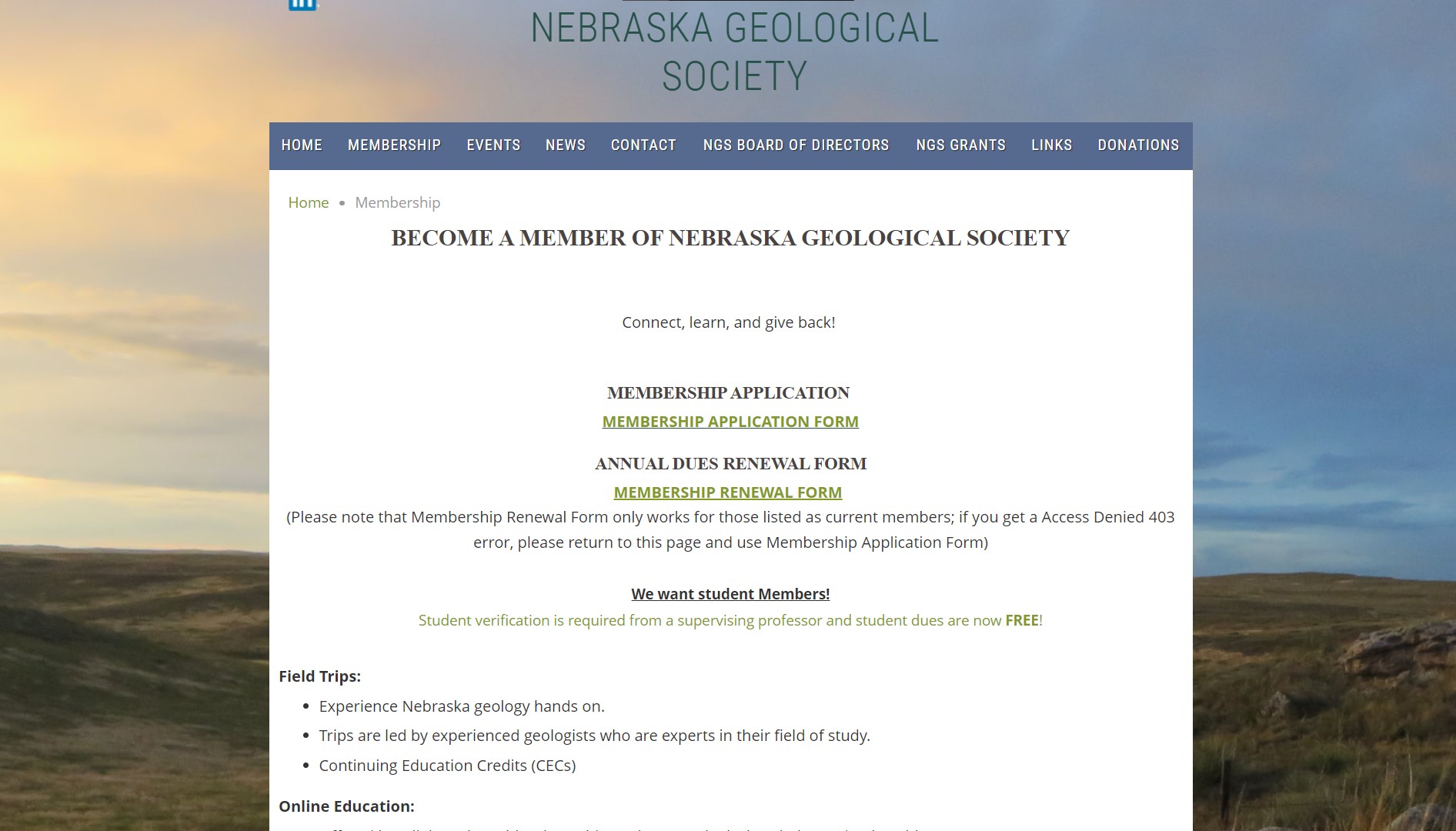 Nebraska Geological Society Social Event