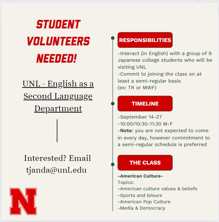 Student Volunteers Needed!