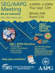 SEG/AAPG First Meeting - Thursday, September 12th