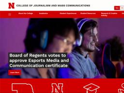 Screenshot of College of Journalism website