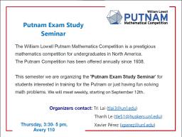 Putnam Competition and Seminar