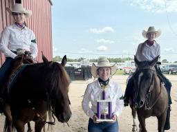 Horse Judging Lancaster 3 team qualified  for nationals! Team members are (L–R):  Taeva Taylor, Shea Frink and Kayla Isaacs. Cayle Callahan is not pictured.