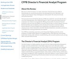 CFPB Director's Financial Analyst (DFA) Program