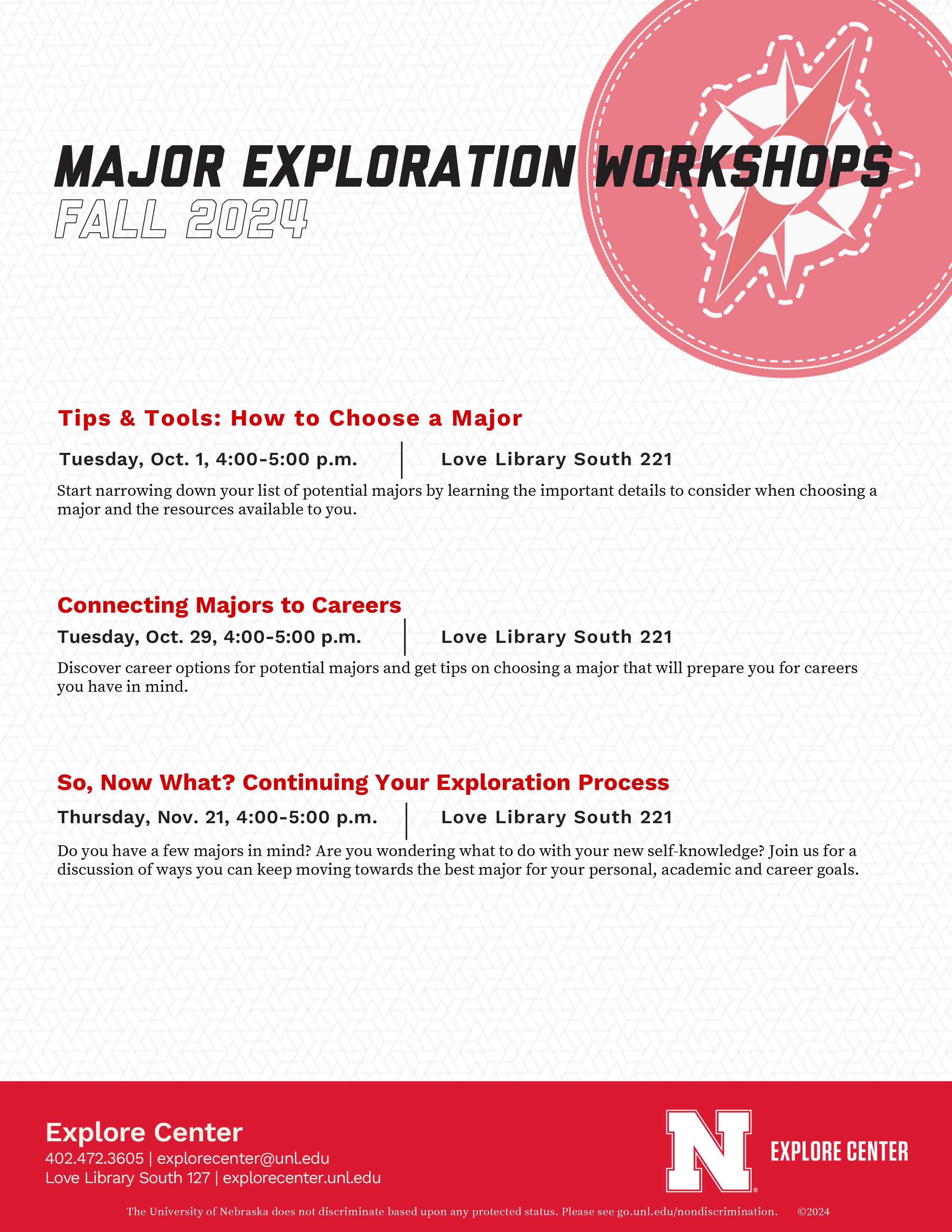 Fall 2024 Major Exploration Workshops