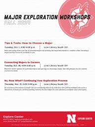 Fall 2024 Major Exploration Workshops